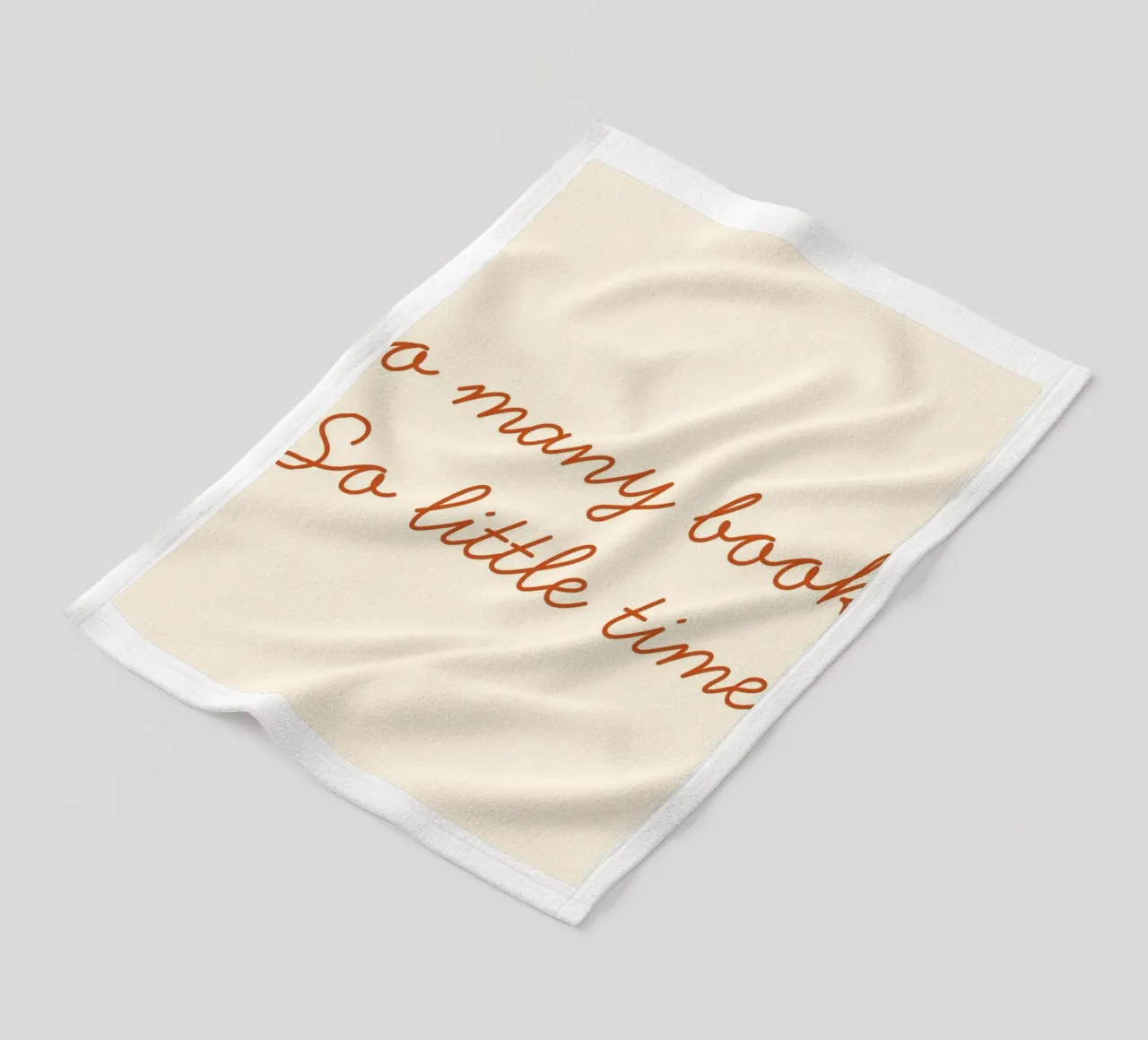 "So Many Books So Little Time" Minimalist Script Poster fleece blanket by vintagepod