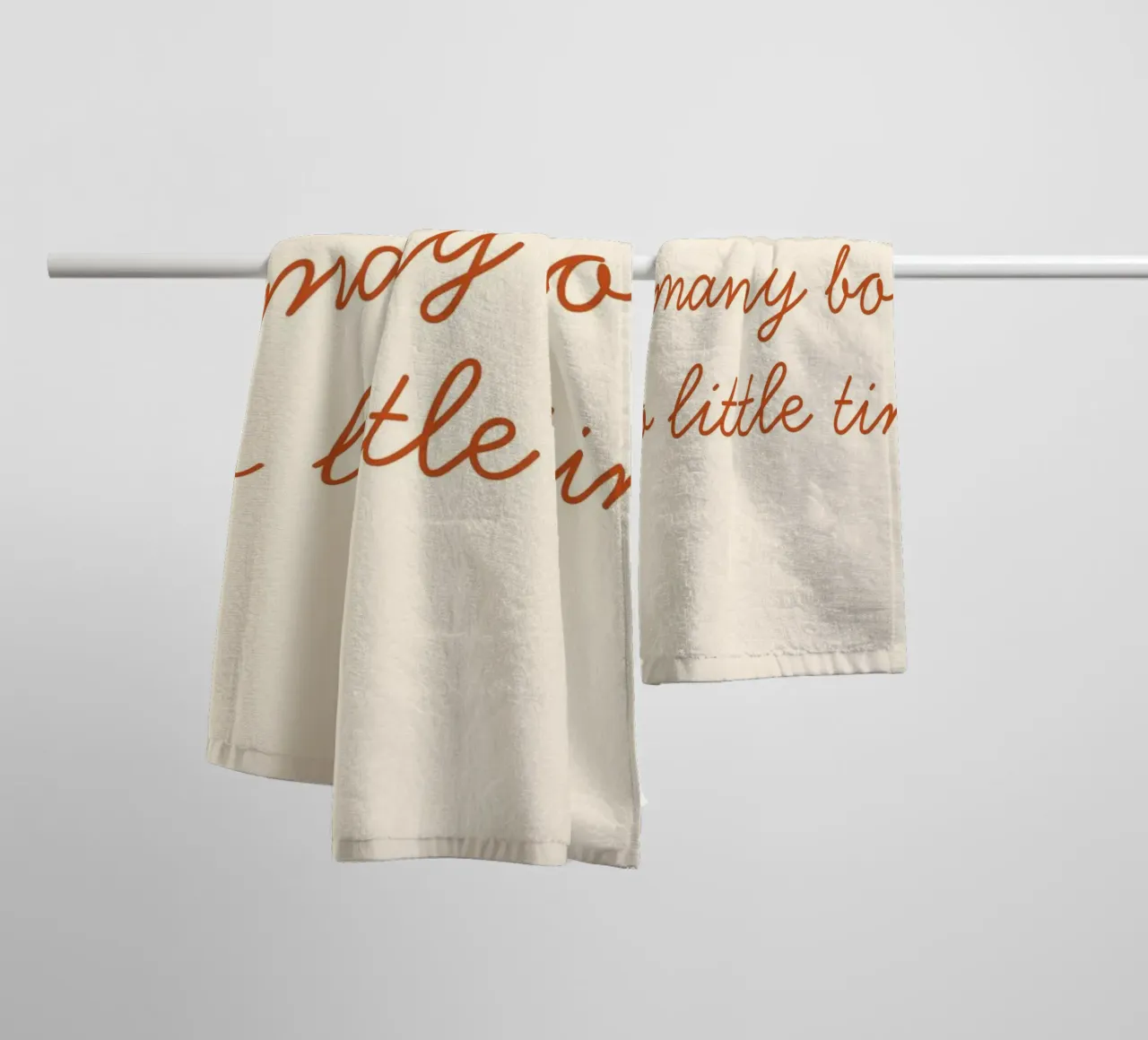 "So Many Books So Little Time" Minimalist Script Poster towel by vintagepod