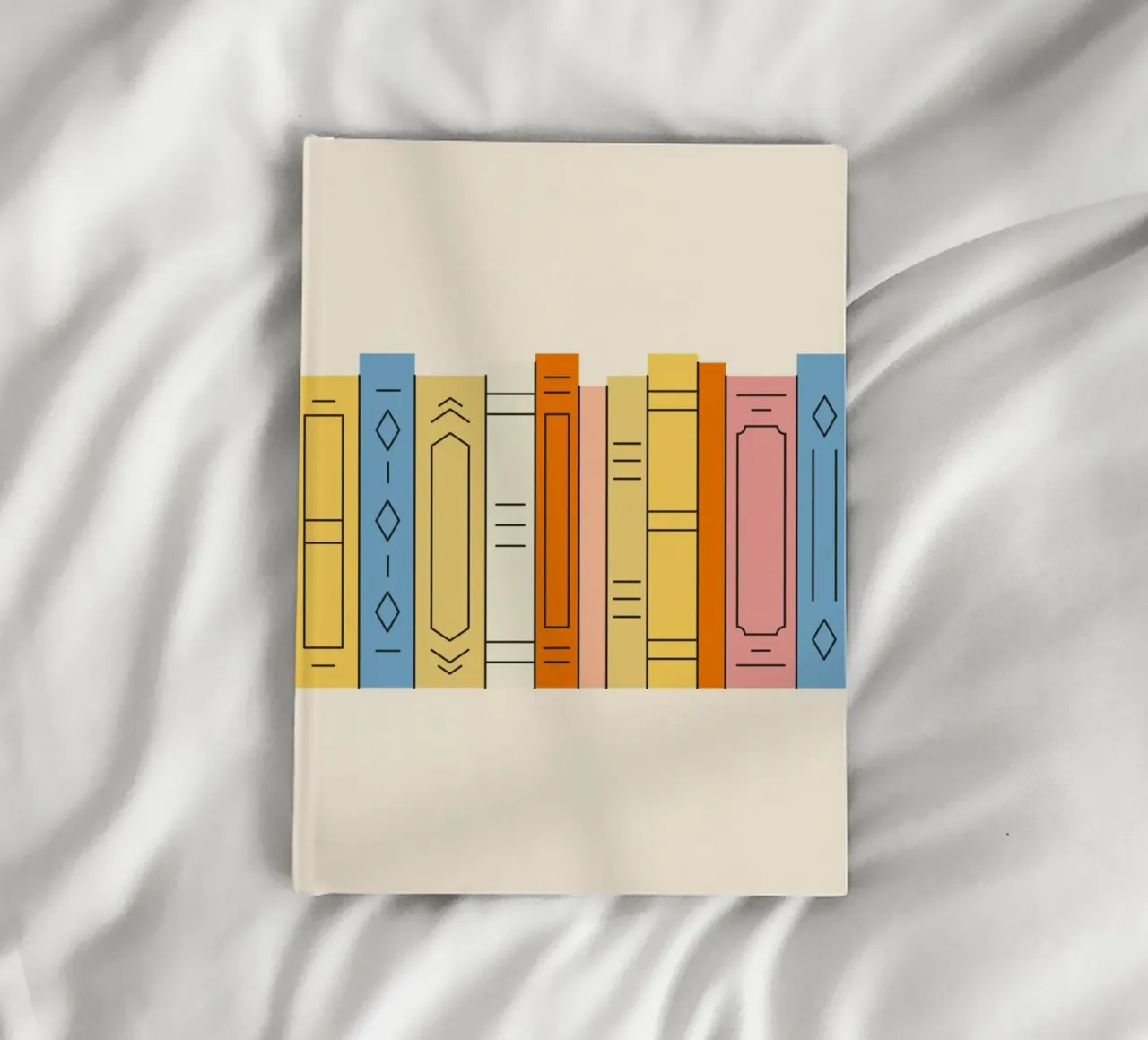 Minimalist Bookshelf Digital Print Wall Art notebook by vintagepod