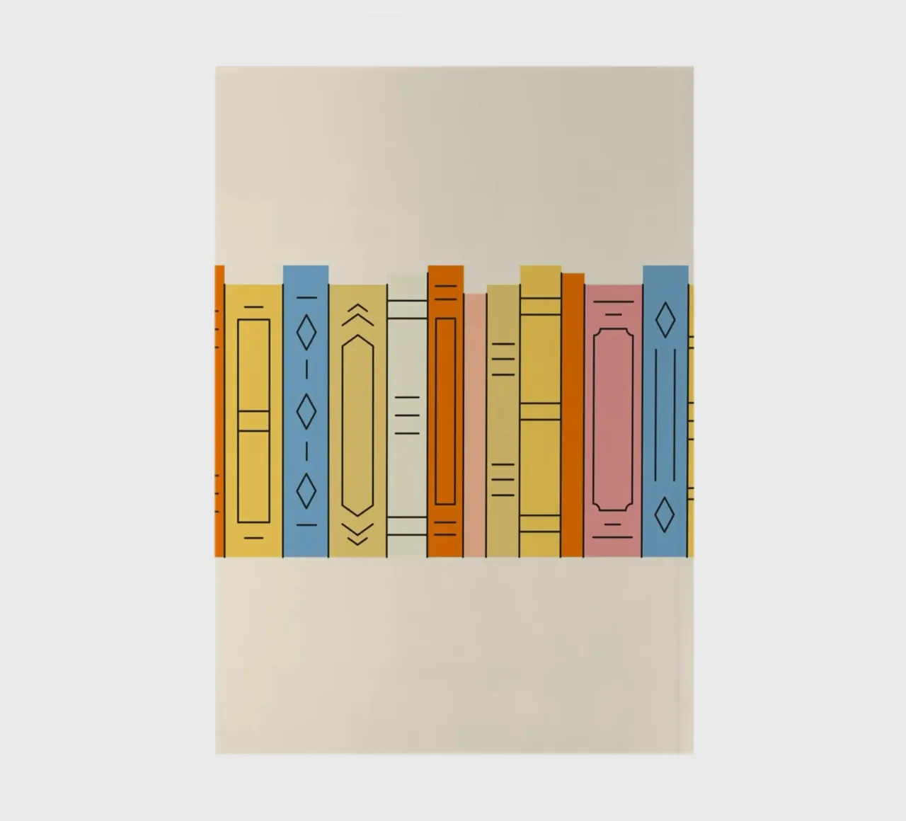 Minimalist Bookshelf Digital Print Wall Art notebook by vintagepod