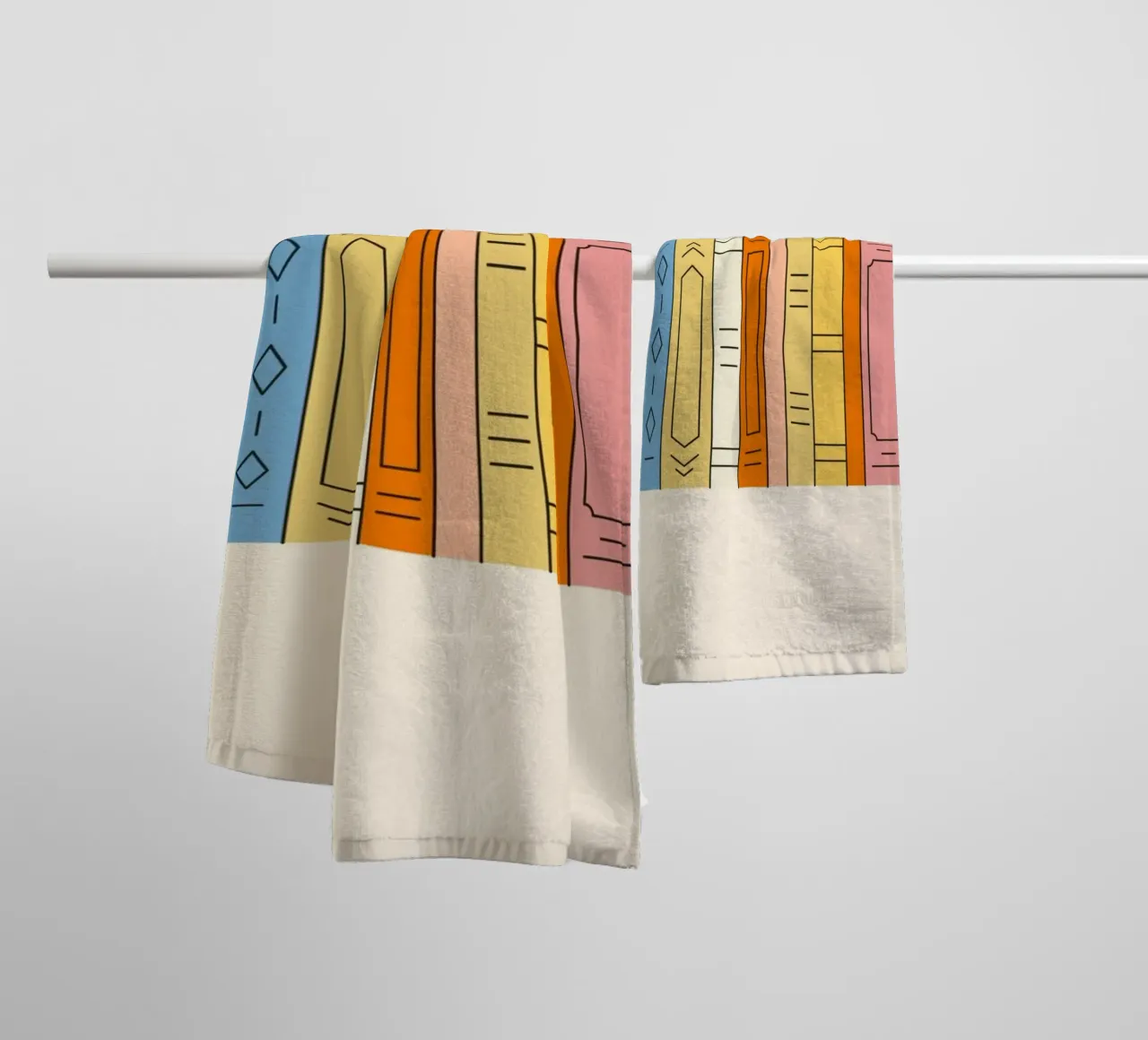 Minimalist Bookshelf Digital Print Wall Art towel by vintagepod