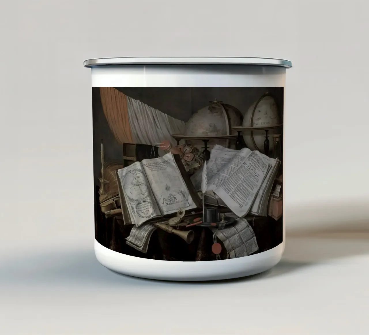 Evert Collier Natura morta Poster Dark Academia tazza in smalto da vintagepod