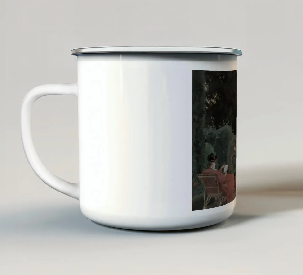 Poster impressionista Alfred Parsons Garden Reading tazza in smalto da vintagepod