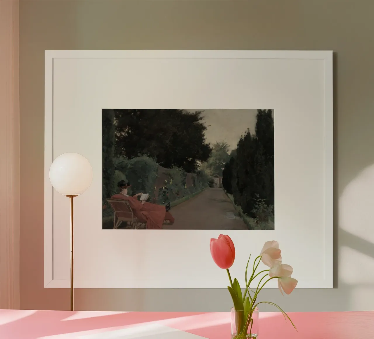 Poster impressionista Alfred Parsons Garden Reading poster da vintagepod