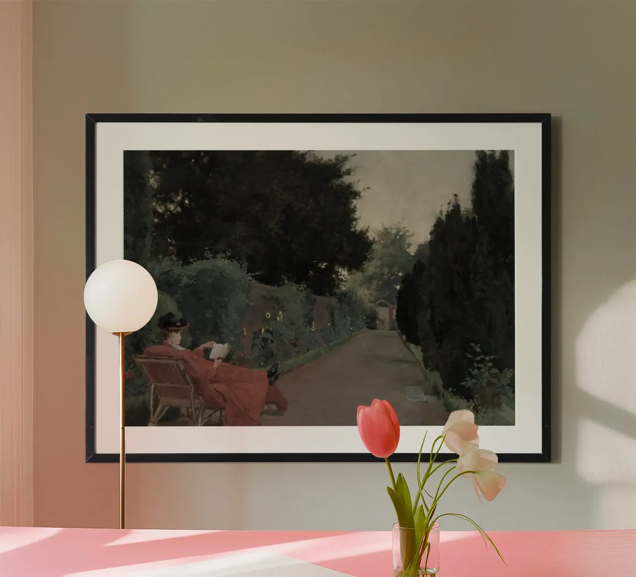 Poster impressionista Alfred Parsons Garden Reading poster da vintagepod