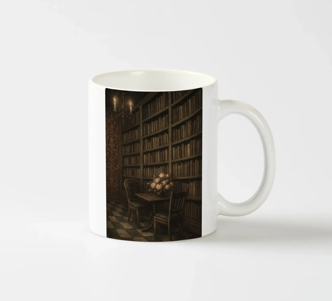 Poster d'epoca di Library Dark Academia Moody tazza in ceramica da vintagepod