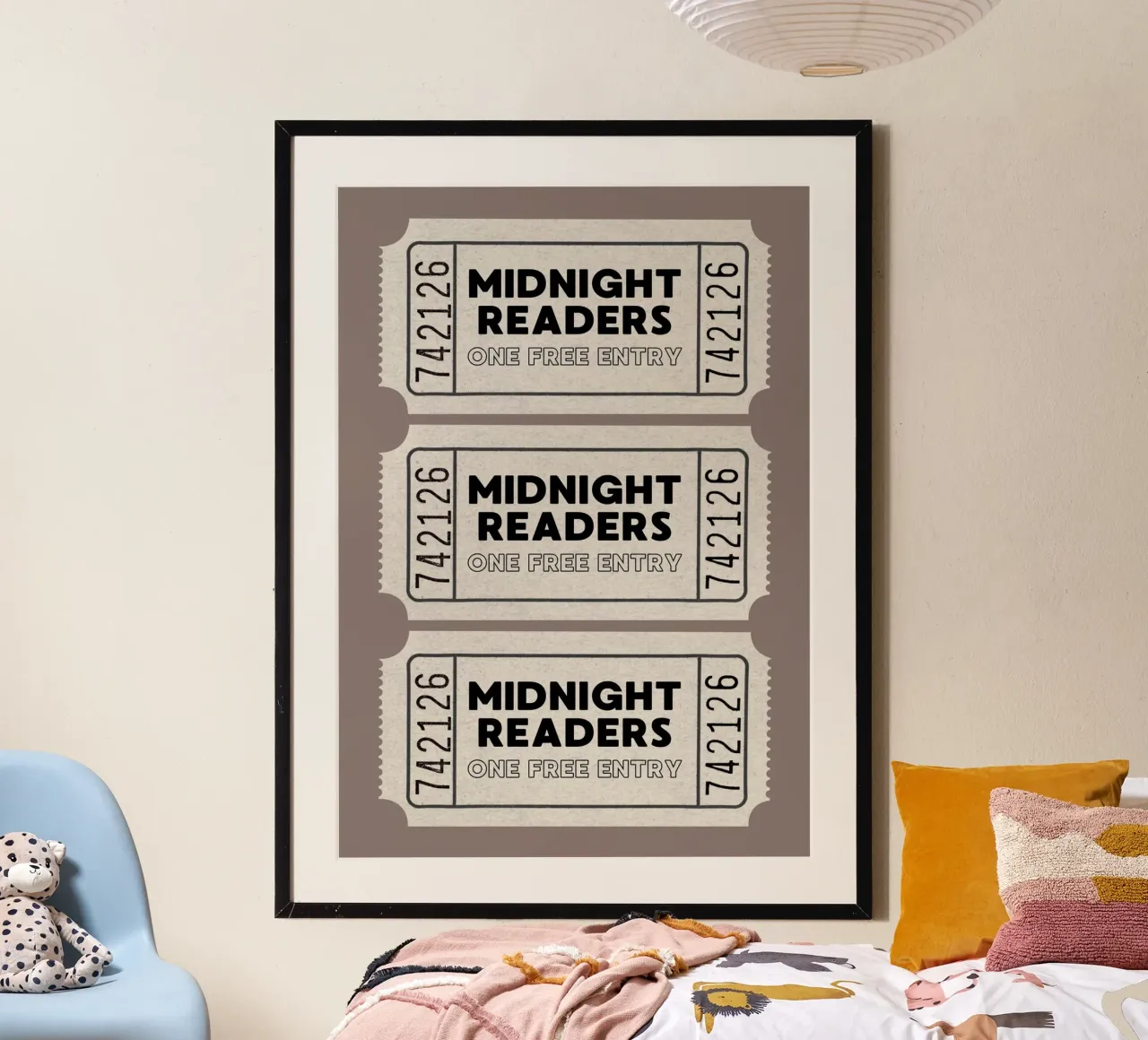 "Lectores de Medianoche" Cartel de entradas para amantes de los libros poster de vintagepod