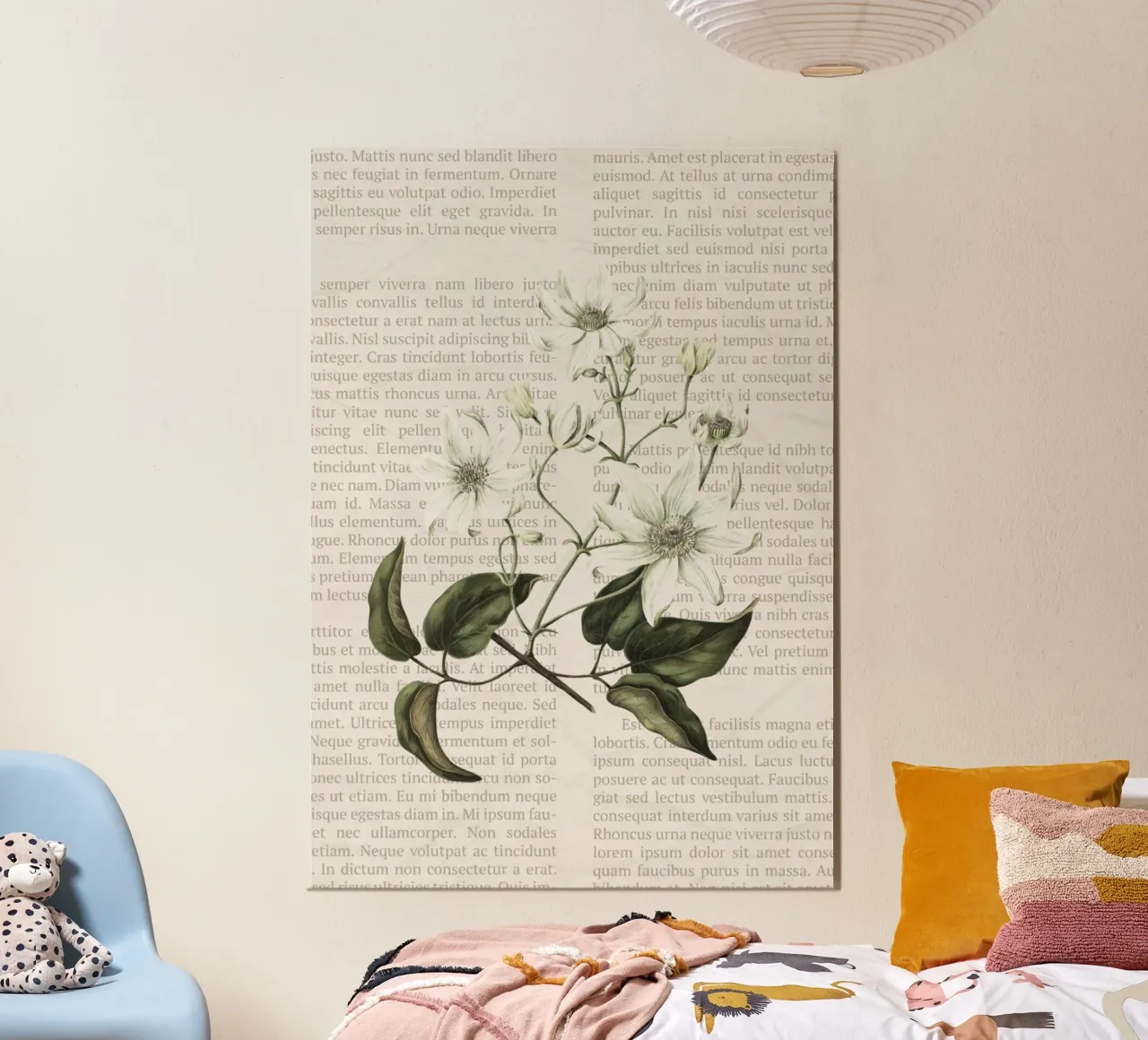 Illustrazione botanica d'epoca su pagina di libro Poster poster con telaio in legno da vintagepod