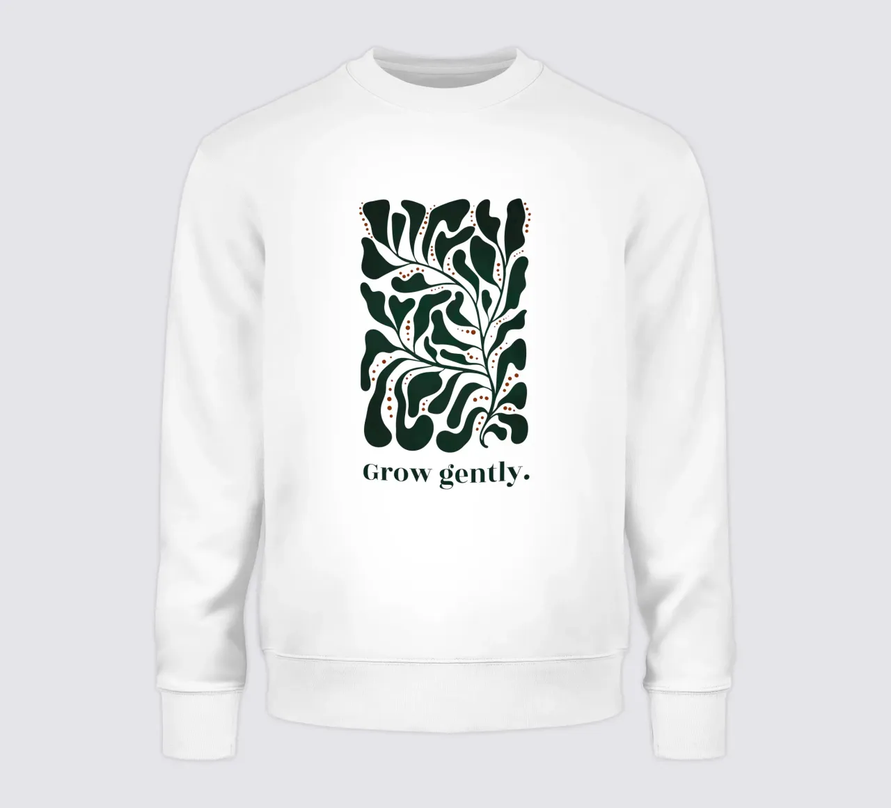 Grow Gently - Impresión minimalista de arte botánico sudadera de Dream Print Designs