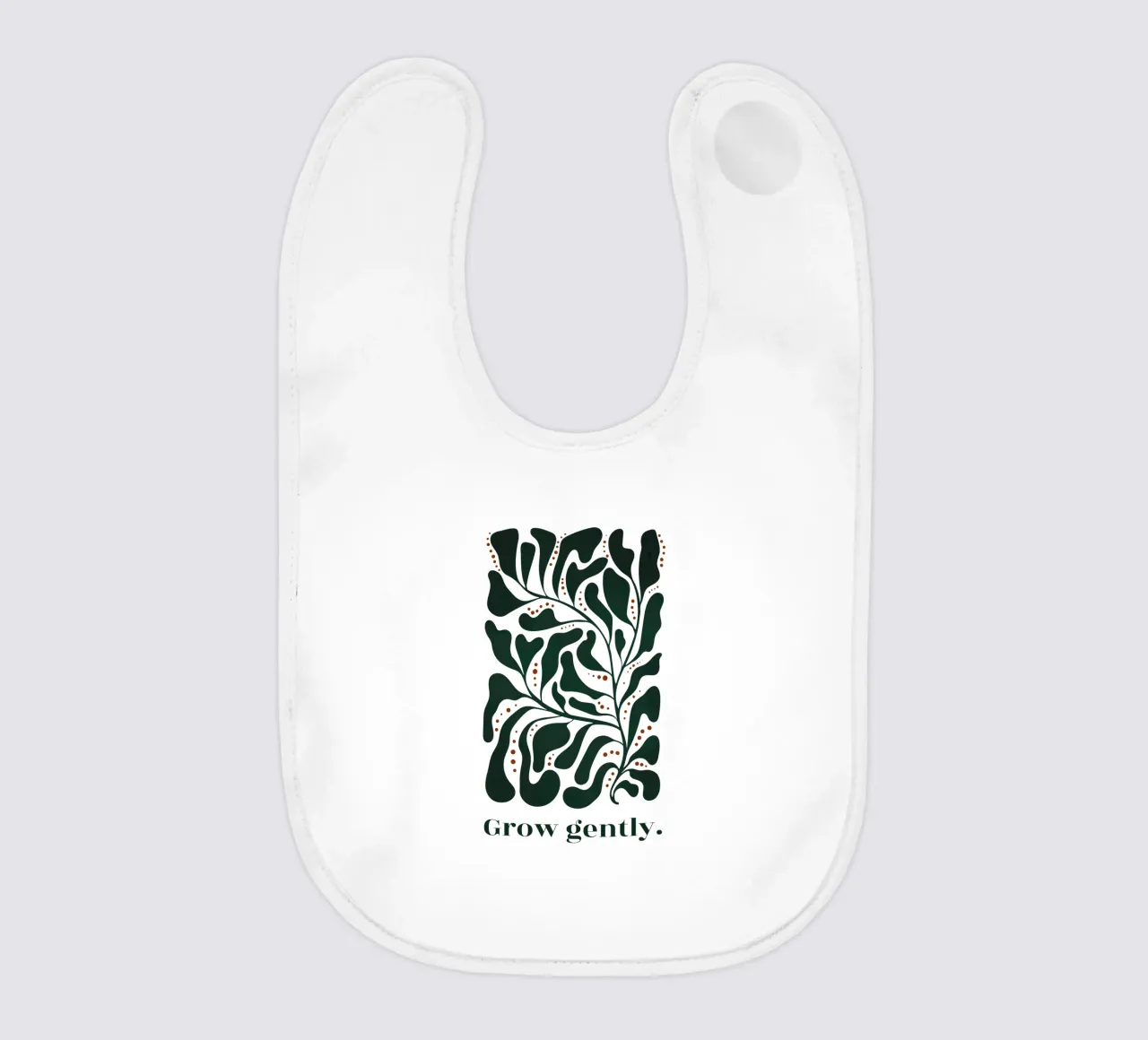 Grow Gently - Minimalistischer botanischer Kunstdruck Babylätzchen von Dream Print Designs