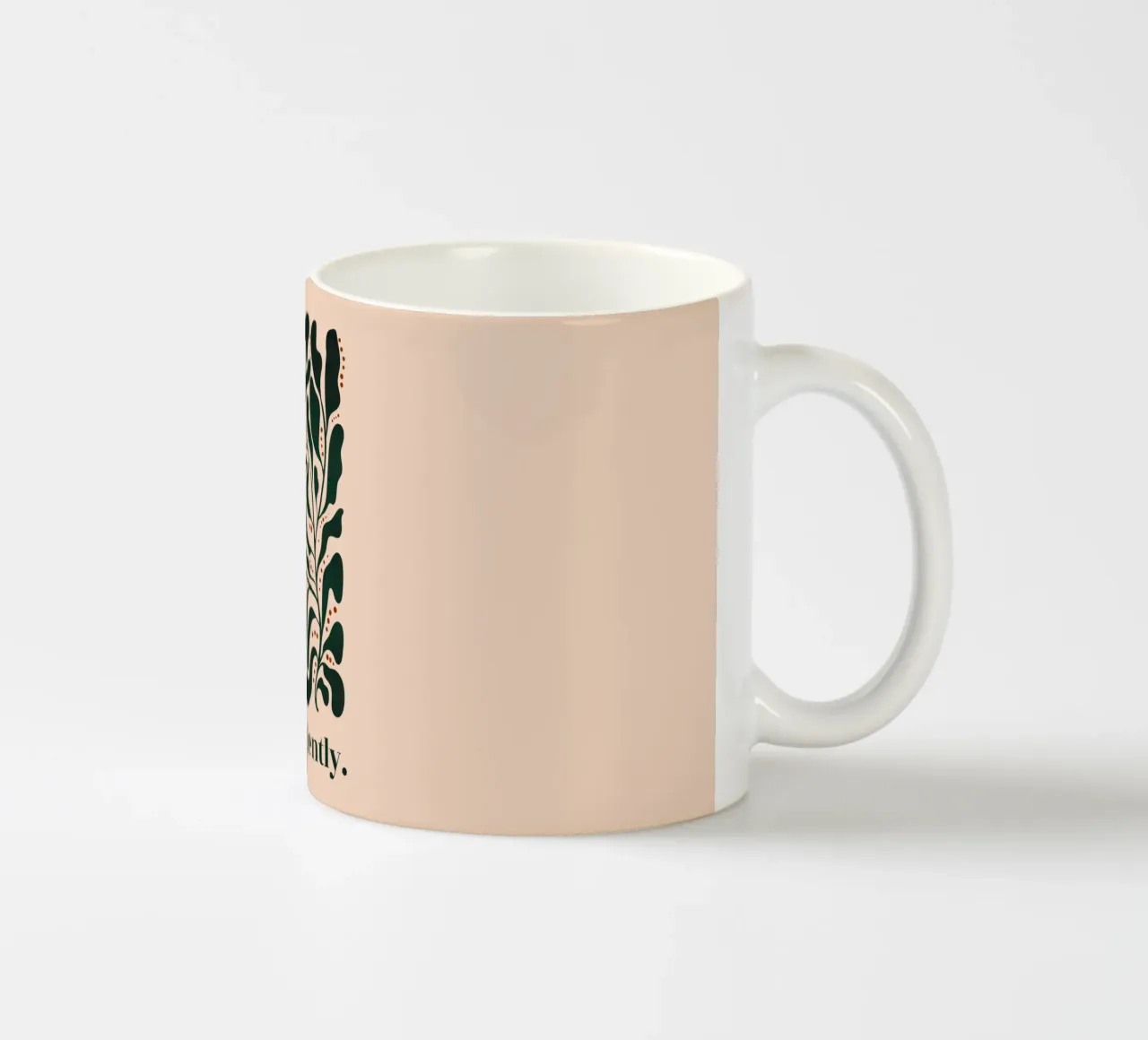 Grow Gently - Minimalist Botanical Art Print ceramic mug by Dream Print Designs