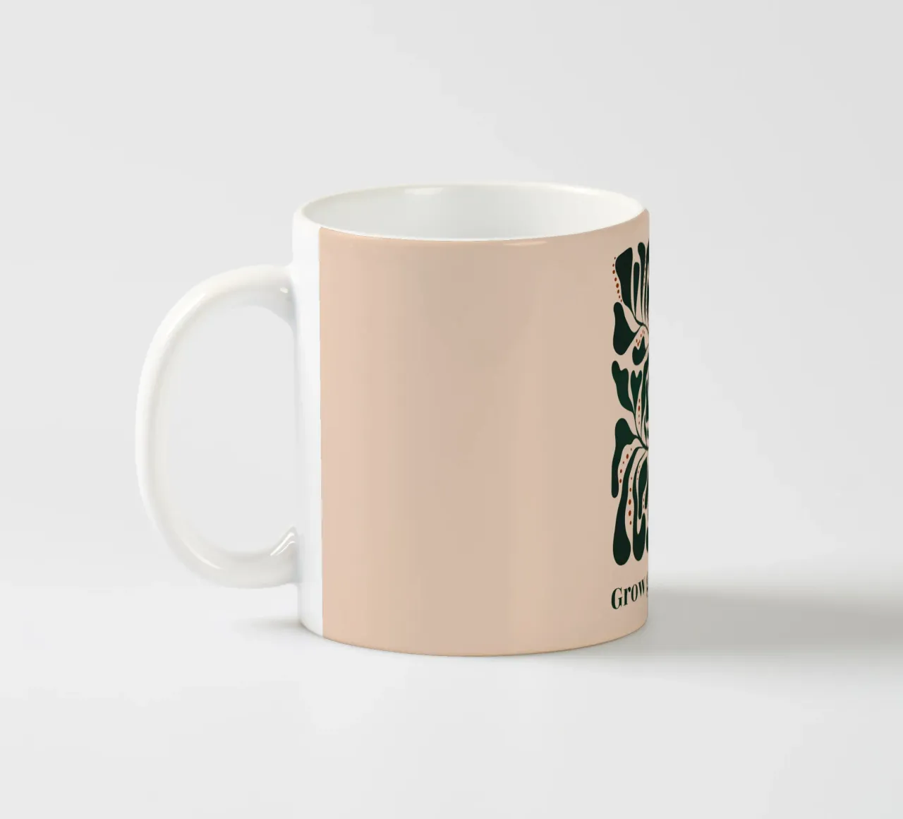 Grow Gently - Minimalist Botanical Art Print ceramic mug by Dream Print Designs