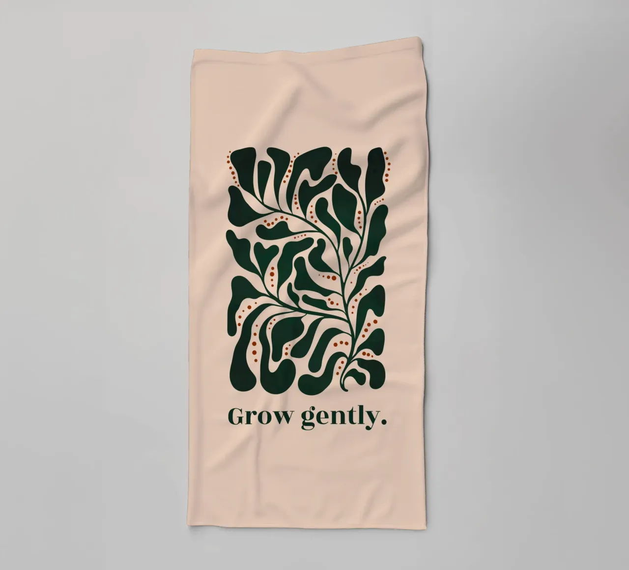 Grow Gently - Minimalist Botanical Art Print towel by Dream Print Designs