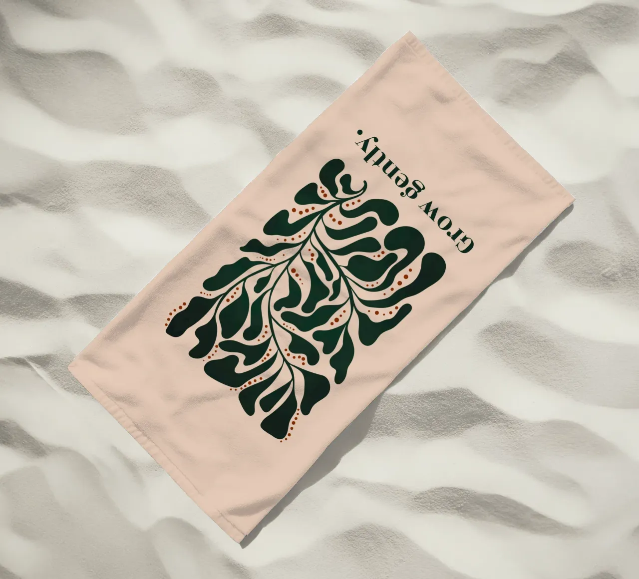 Grow Gently - Minimalist Botanical Art Print (en anglais) serviette de plage de Dream Print Designs