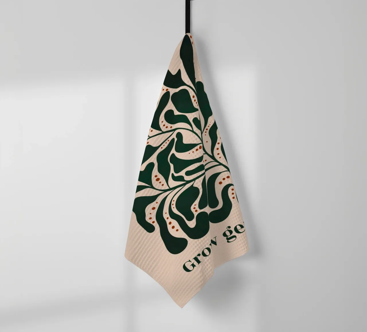 Grow Gently - Minimalist Botanical Art Print (en anglais) torchon de Dream Print Designs