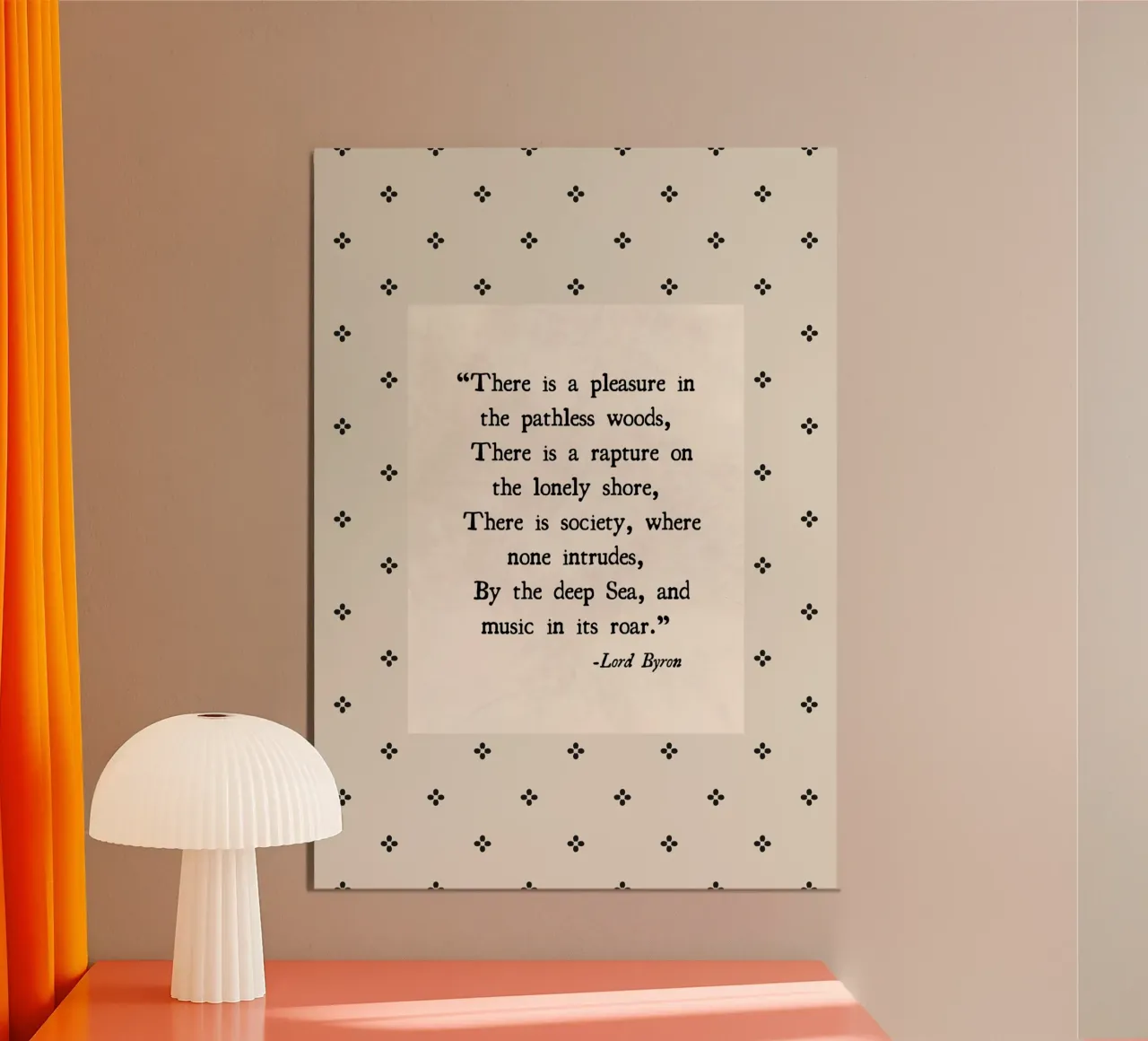 Lord Byron Citazione Poema sulla natura Dark Academia poster con telaio in legno da vintagepod