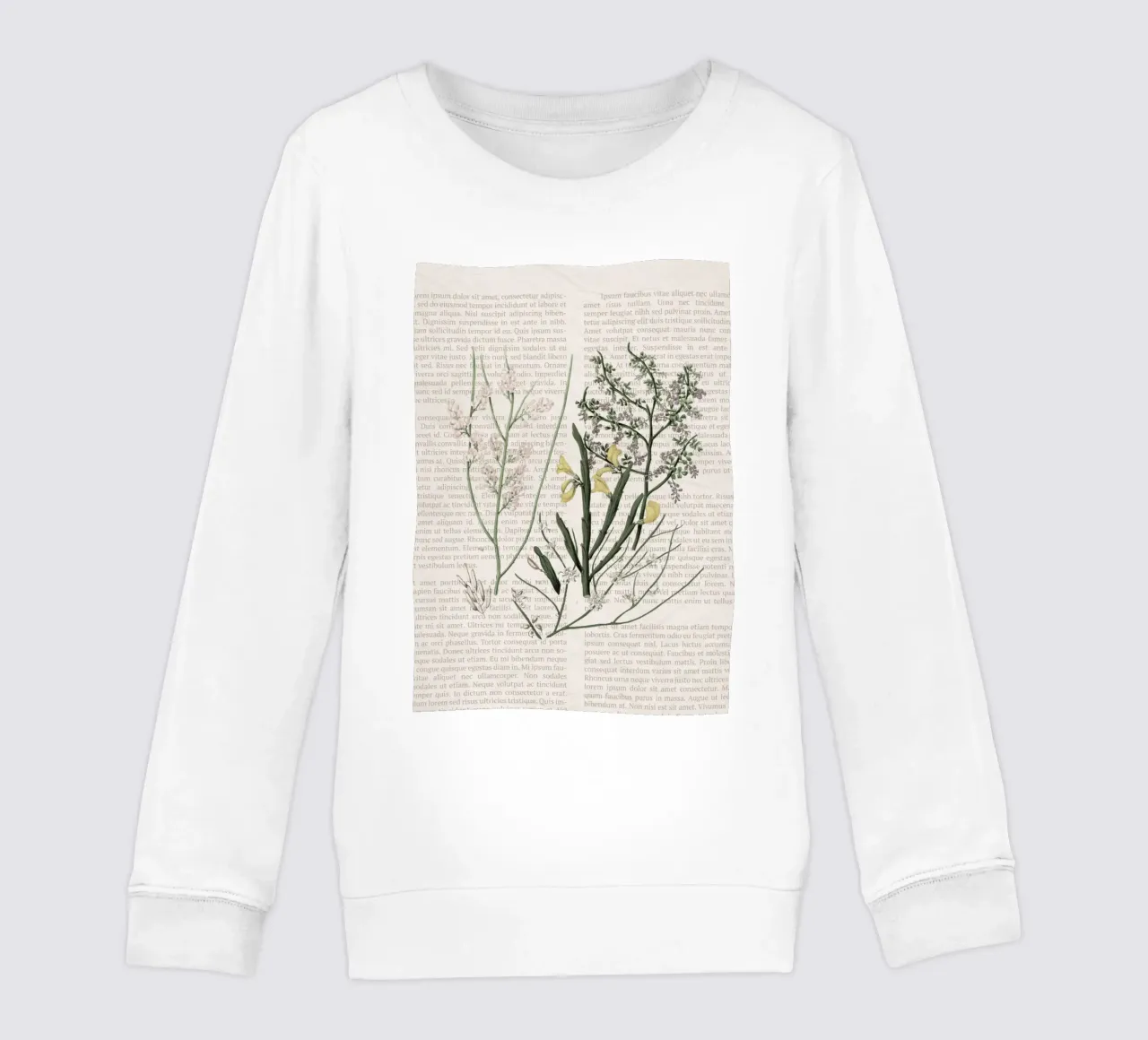 Poster botanico d'epoca su Iris e Baby's Breath felpa bambino da vintagepod