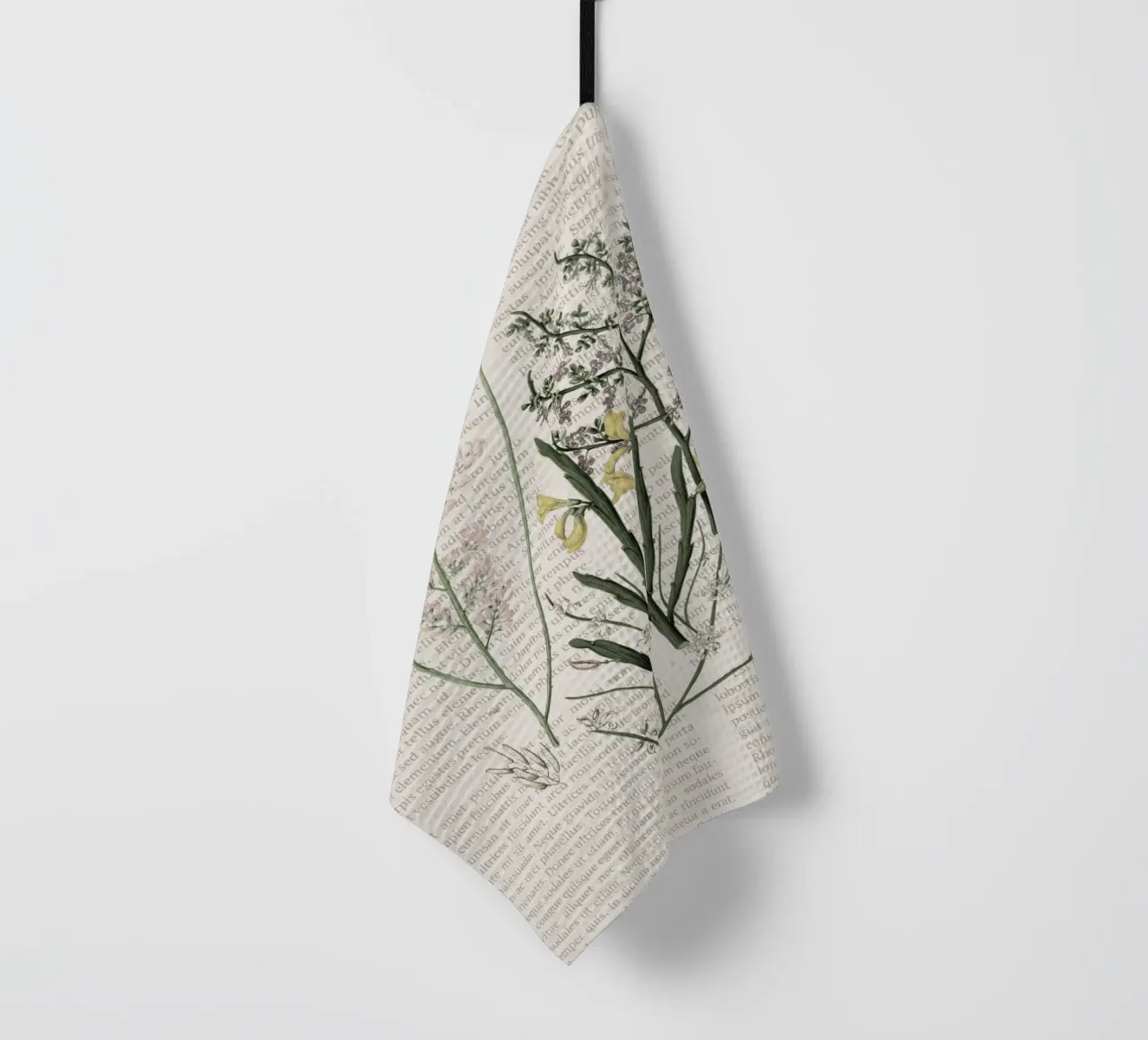 Poster botanico d'epoca su Iris e Baby's Breath canovaccio da cucina da vintagepod