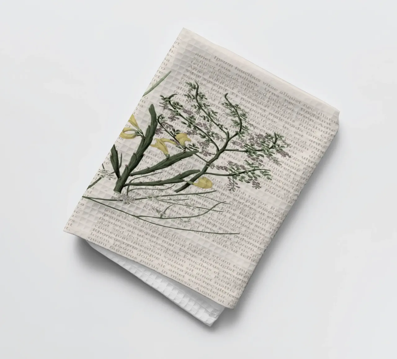 Poster botanico d'epoca su Iris e Baby's Breath canovaccio da cucina da vintagepod
