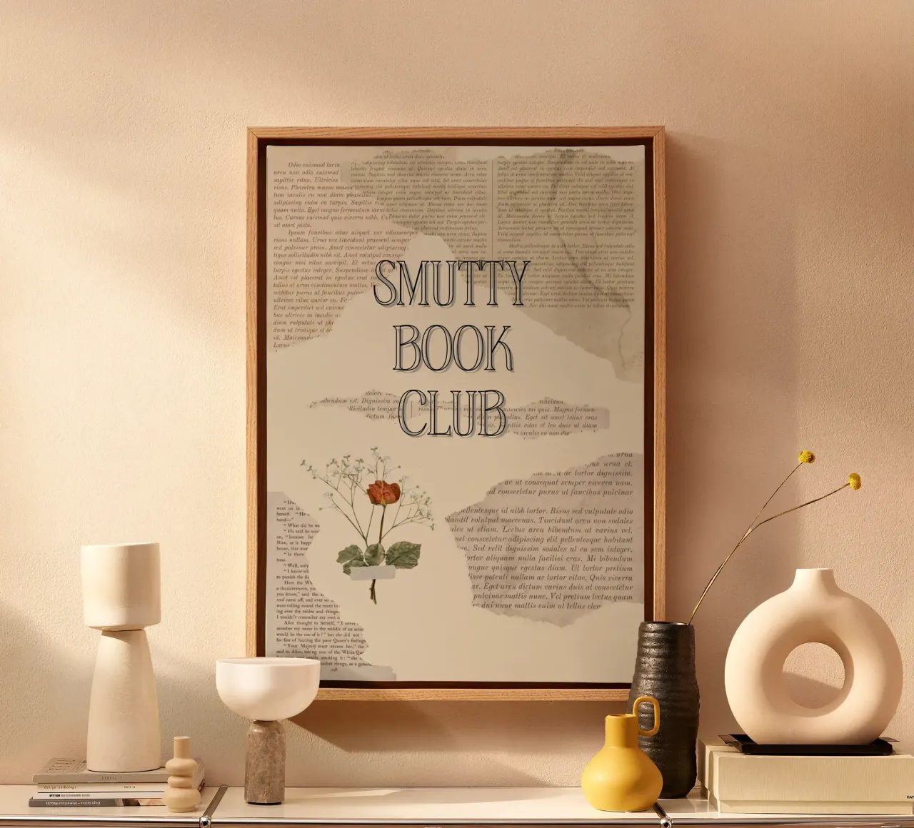 "Poster con citazioni libresche "Smutty Book Club tela con Cornice a cassetta da vintagepod