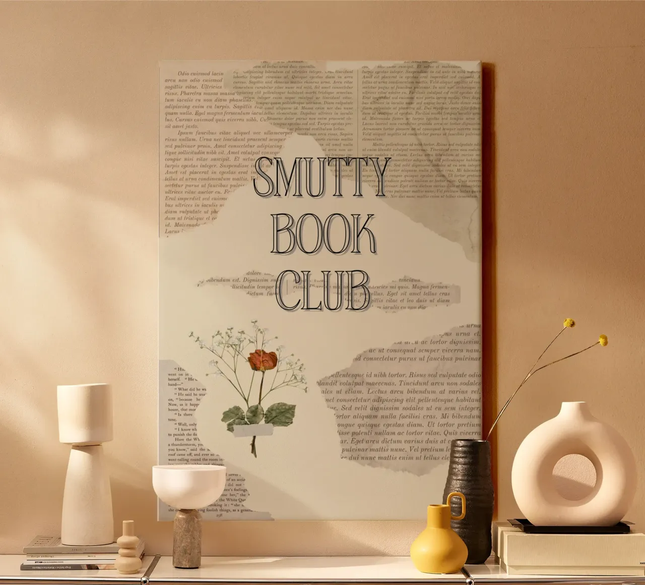 "Poster con citazioni libresche "Smutty Book Club tela con Cornice a cassetta da vintagepod