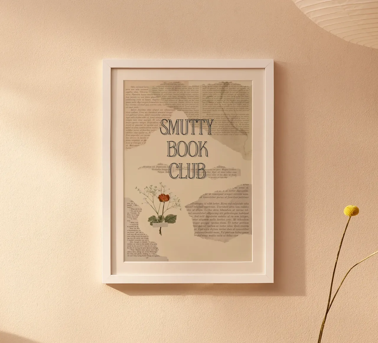 "Poster con citazioni libresche "Smutty Book Club poster con telaio in plastica da vintagepod