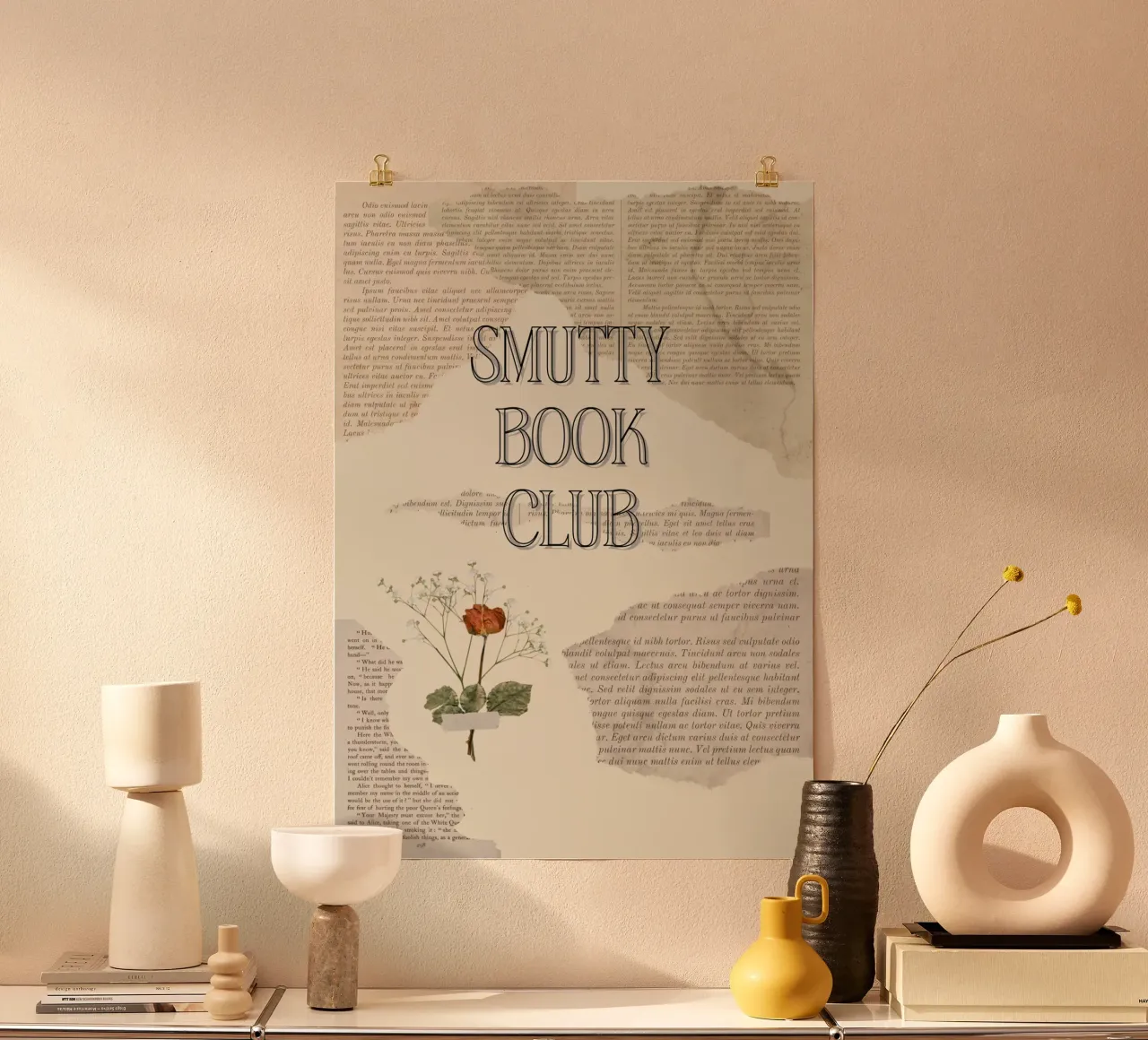 "Poster con citazioni libresche "Smutty Book Club poster con telaio in plastica da vintagepod