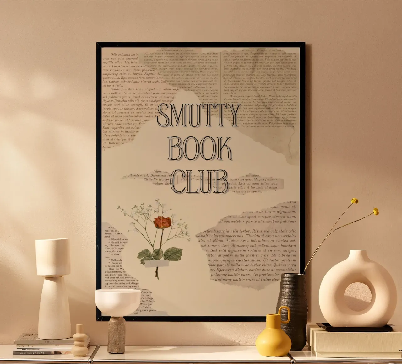 "Poster con citazioni libresche "Smutty Book Club poster con telaio in plastica da vintagepod