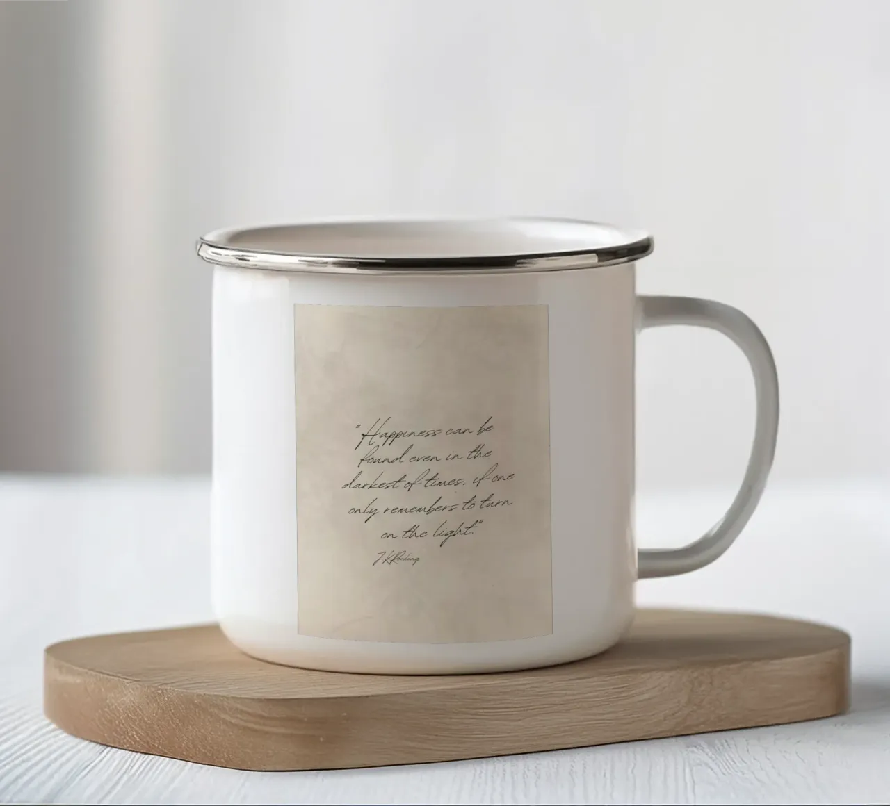 J.K. Rowling Felicità Citazione Dark Academia tazza in smalto da vintagepod