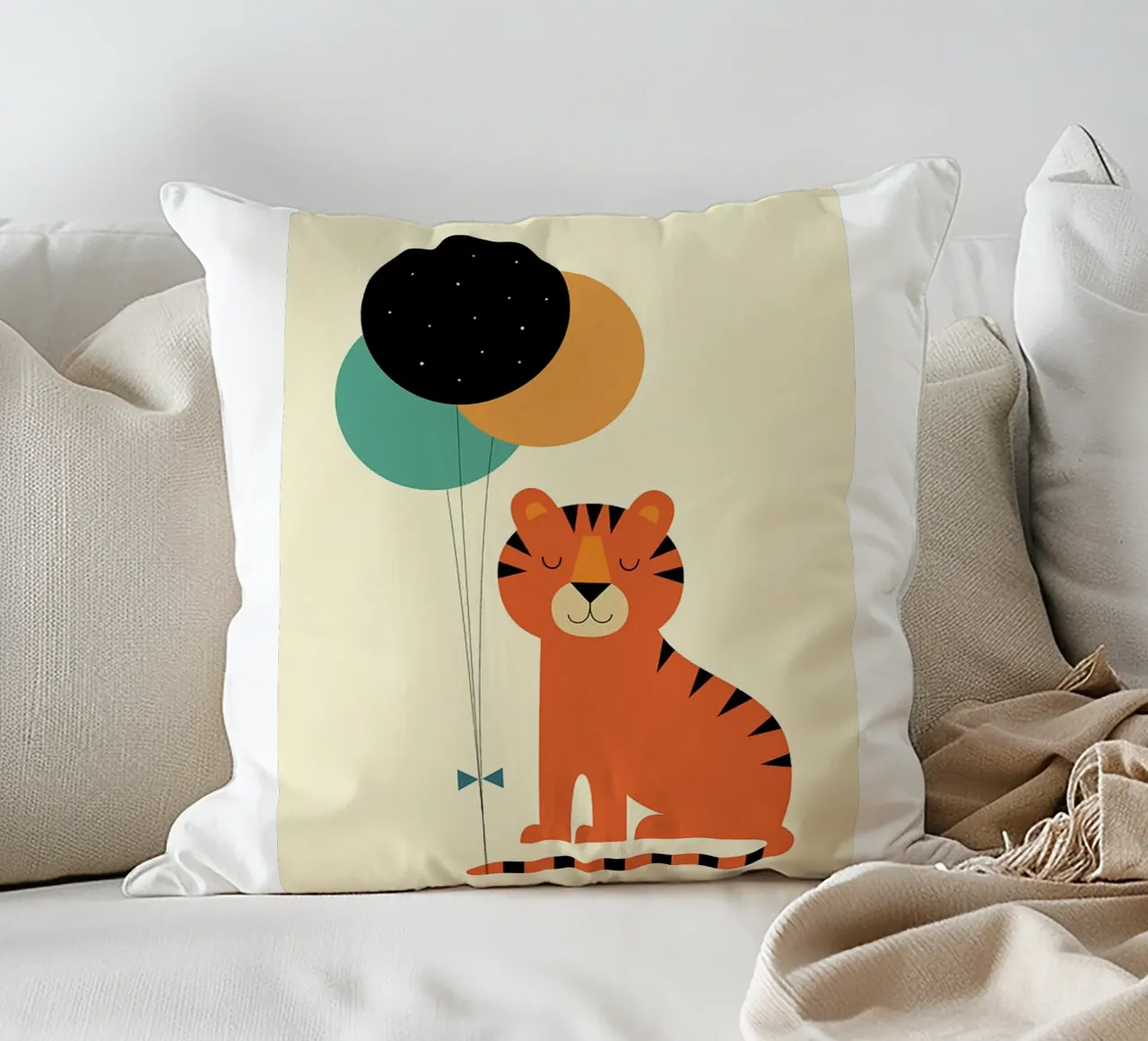 tigre che sorride carina cuscino da frea shop