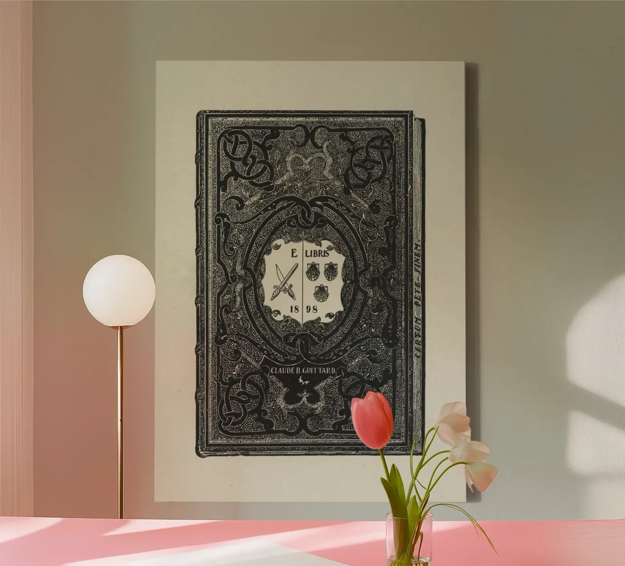 Poster d'epoca ex libris Dark Academia tela con Cornice a cassetta da vintagepod