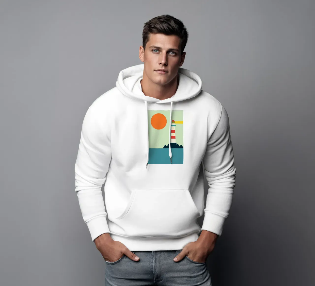 faro mare oceano felpa con cappuccio da frea shop