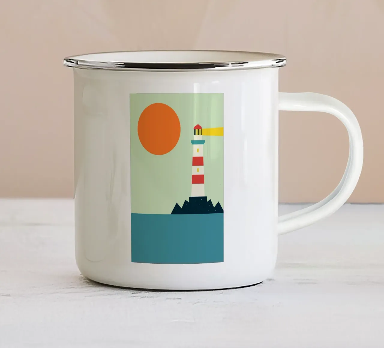 faro mare oceano tazza in smalto da frea shop