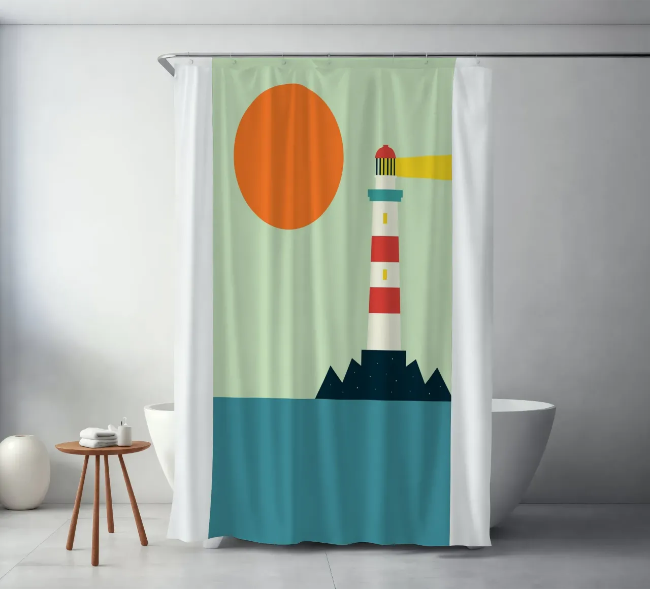 Leuchtturm Meer Ozean Duschvorhang von frea shop