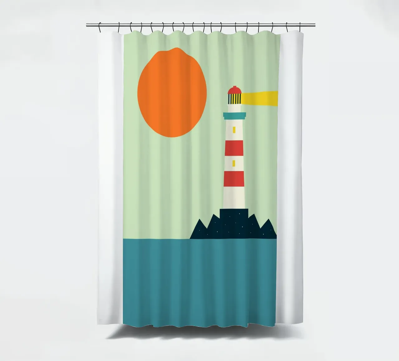 Leuchtturm Meer Ozean Duschvorhang von frea shop