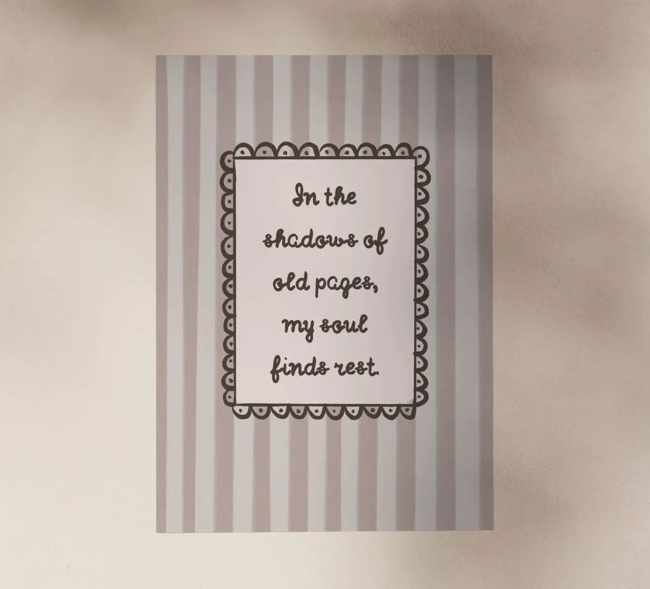 "In de schaduwen van oude bladzijden" Bookish Quote backlit folie van vintagepod