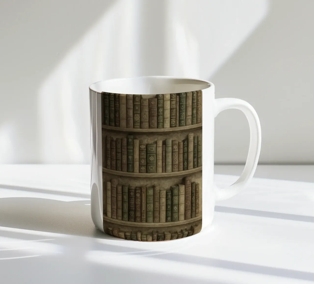Vintage Bookshelf Dark Academia Aesthetic Poster tazza in ceramica da vintagepod