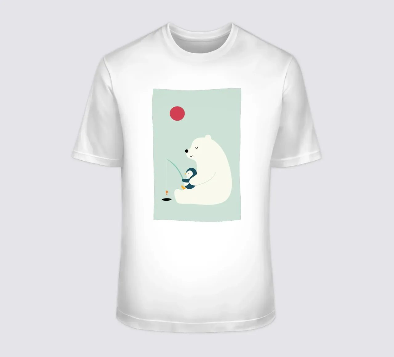 pinguini, orsi polari pesca sul ghiaccio t-shirt da frea shop