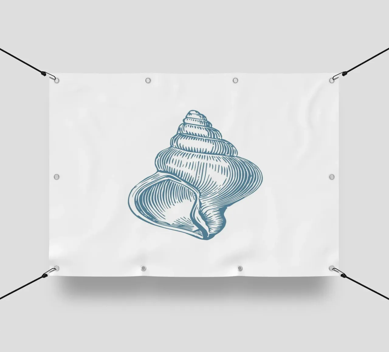 Nautilus Shell Vintage Ocean Line Art Poster telo in pvc da dawnthesea