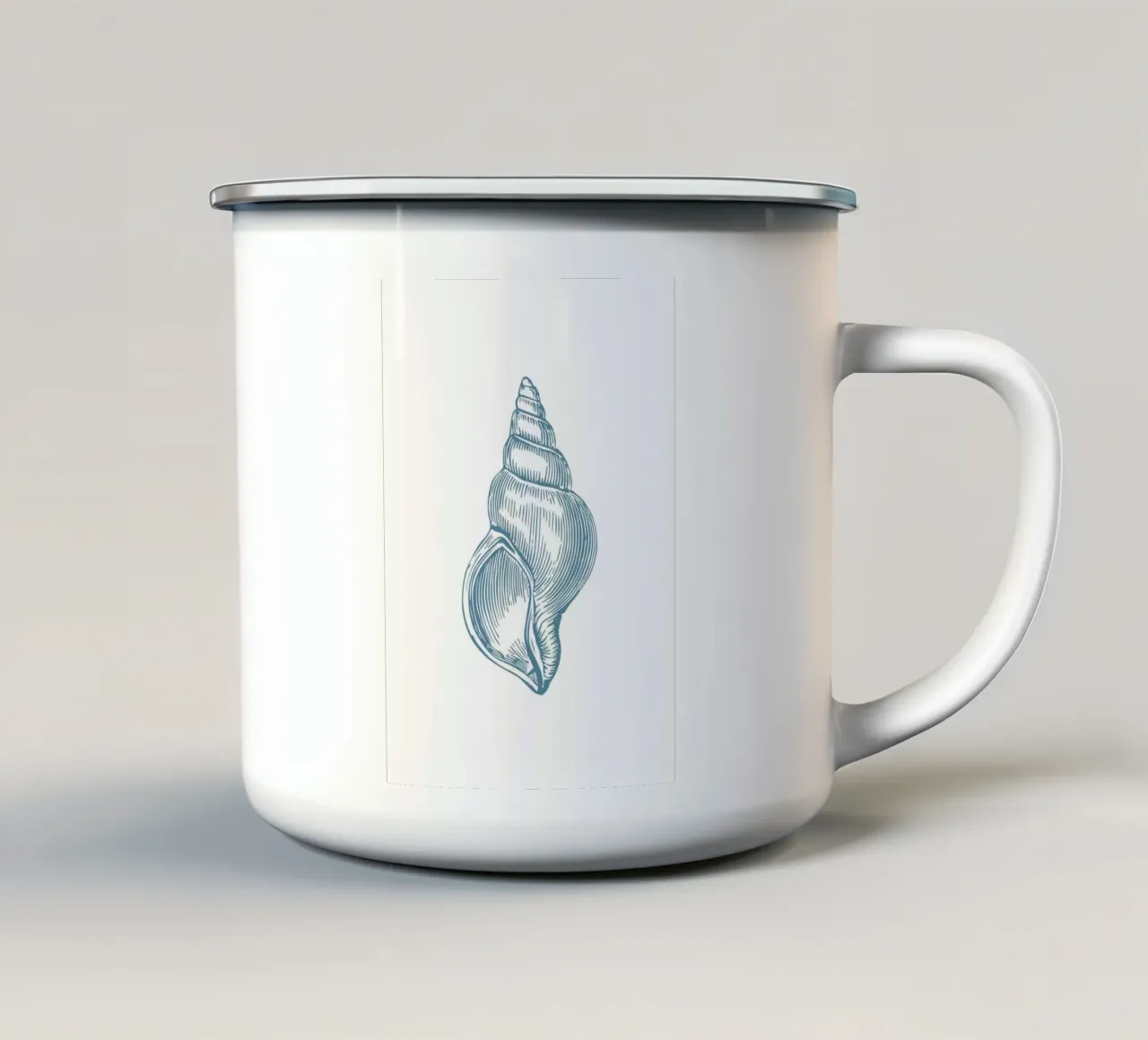 Nautilus Shell Vintage Ocean Line Art Poster tazza in smalto da dawnthesea