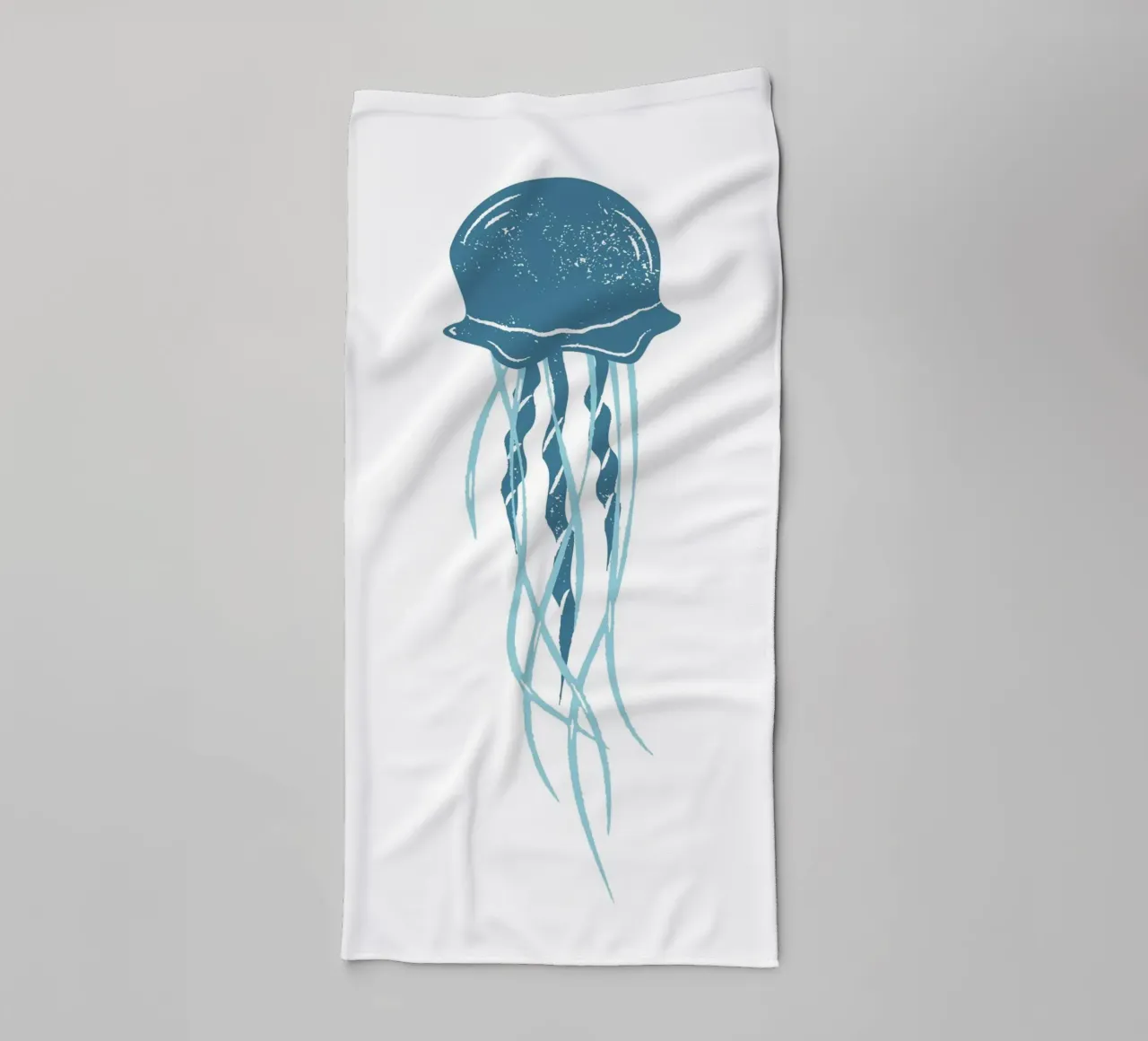 Vintage Jellyfish Ocean Life Line Art Poster towel by dawnthesea