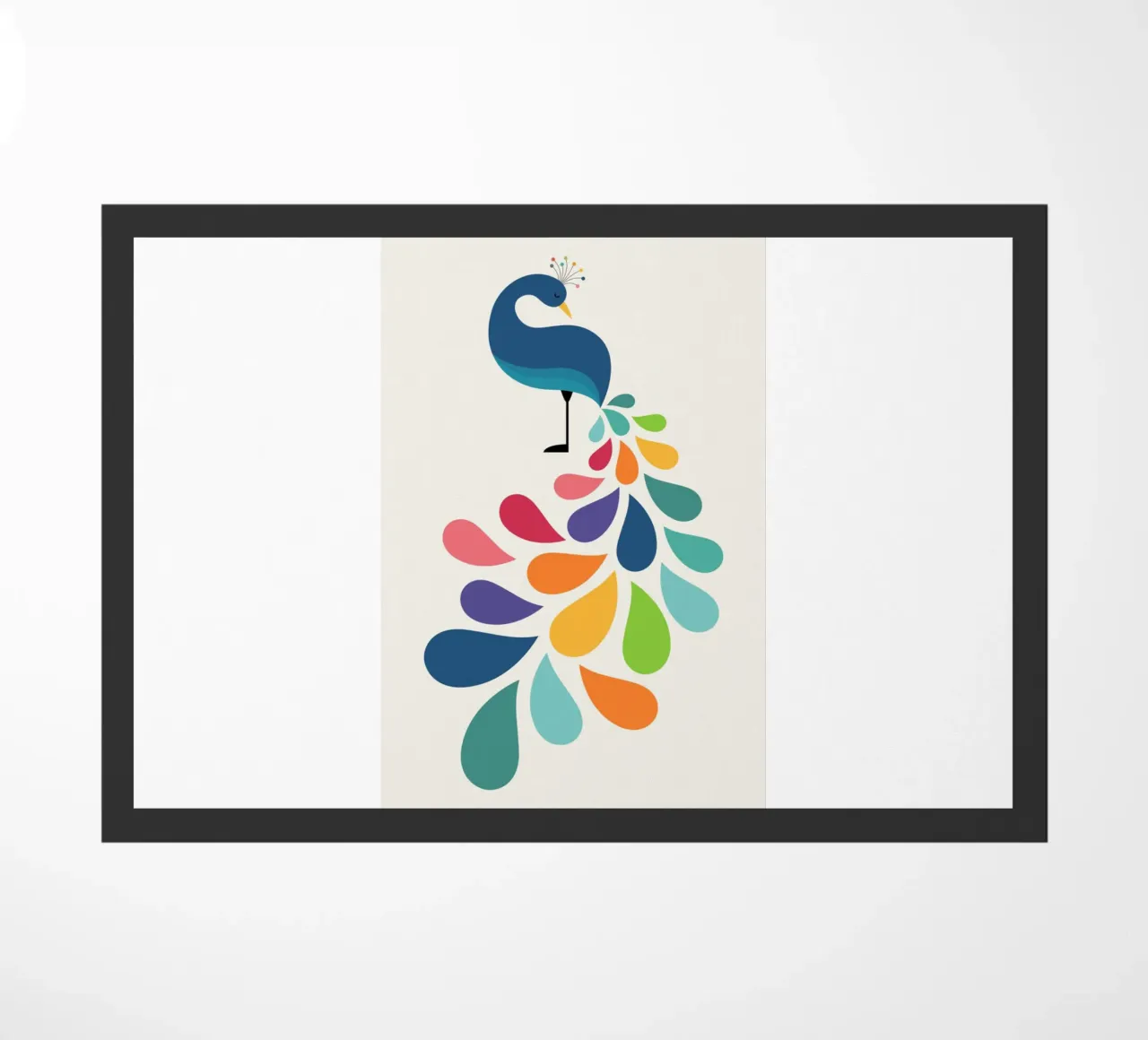 uccello pavone colorato zerbino da frea shop