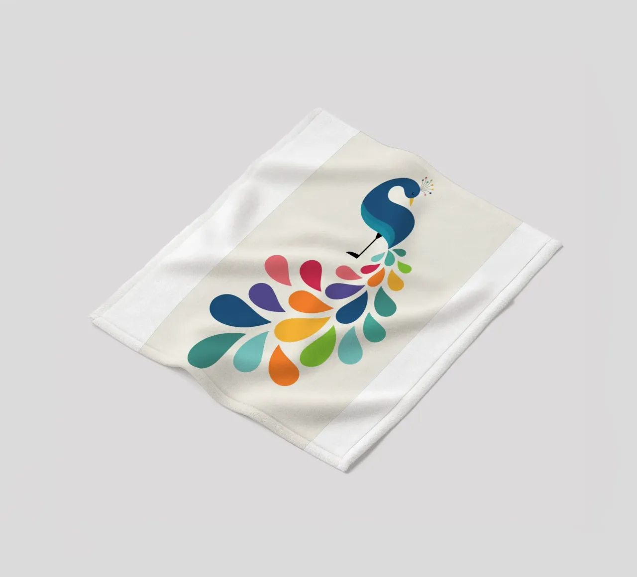 uccello pavone colorato coperta in pile da frea shop