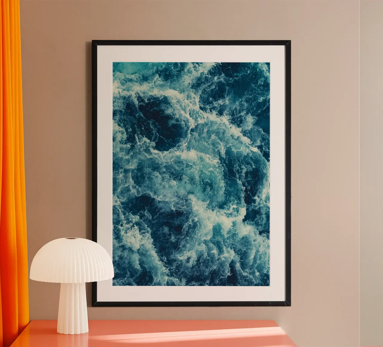 Abstract Ocean Waves Blue Swirls Texture Póster poster de dawnthesea