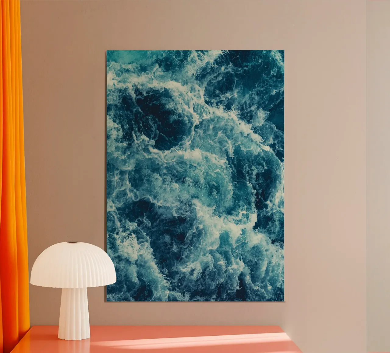 Abstract Ocean Waves Blue Swirls Texture Póster poster de dawnthesea