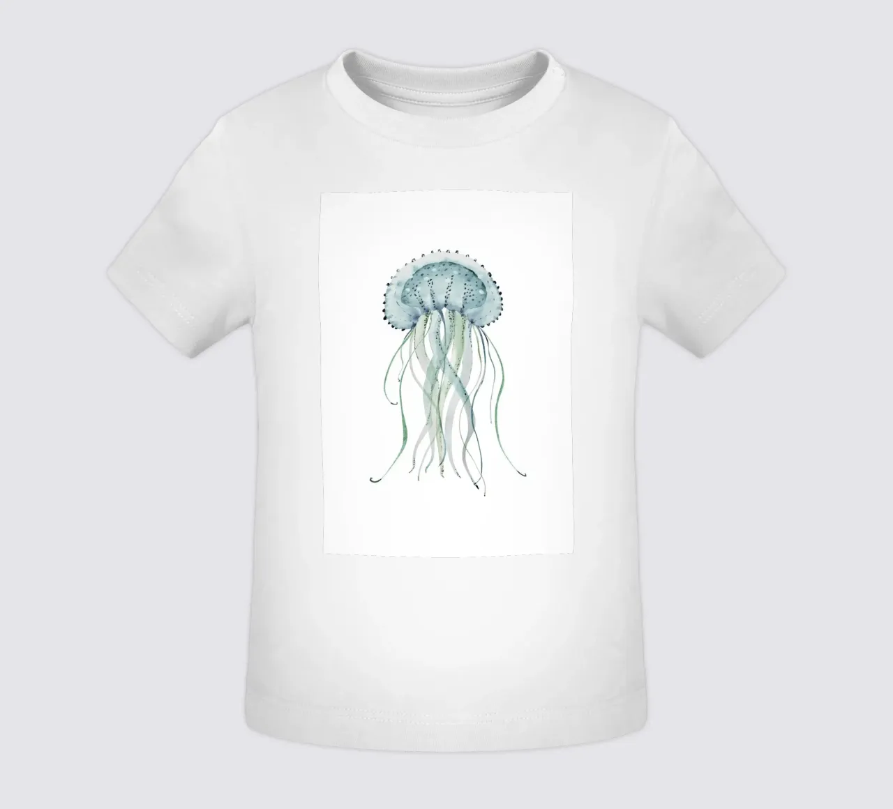 Jellyfish Watercolor Coastal Marine Life Poster baby t-shirt by dawnthesea