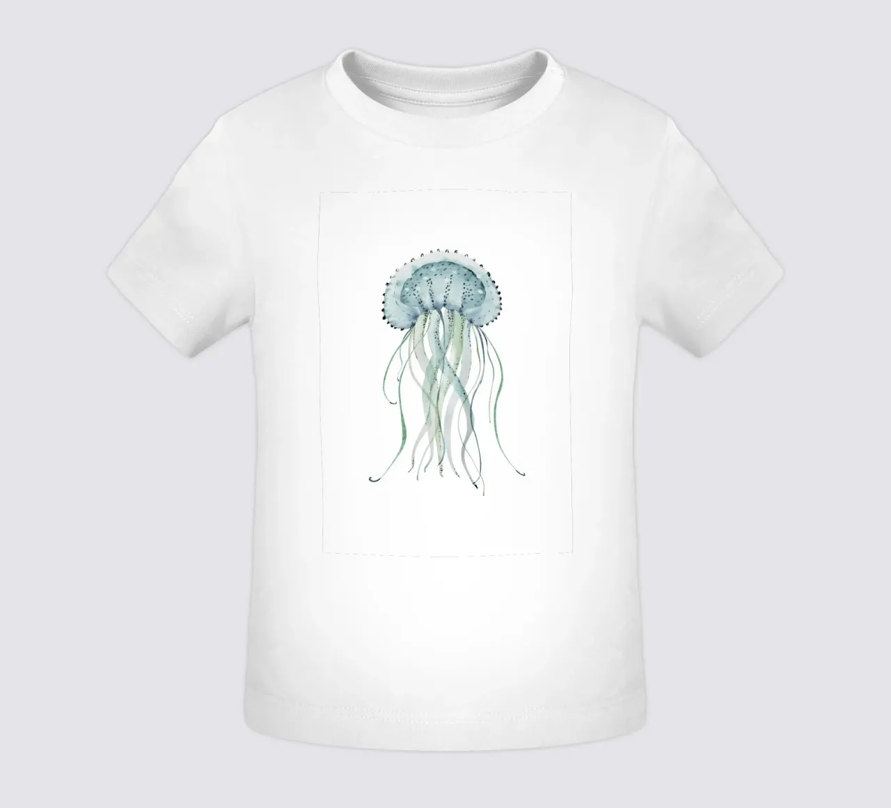 Jellyfish Watercolor Coastal Marine Life Poster baby t-shirt by dawnthesea