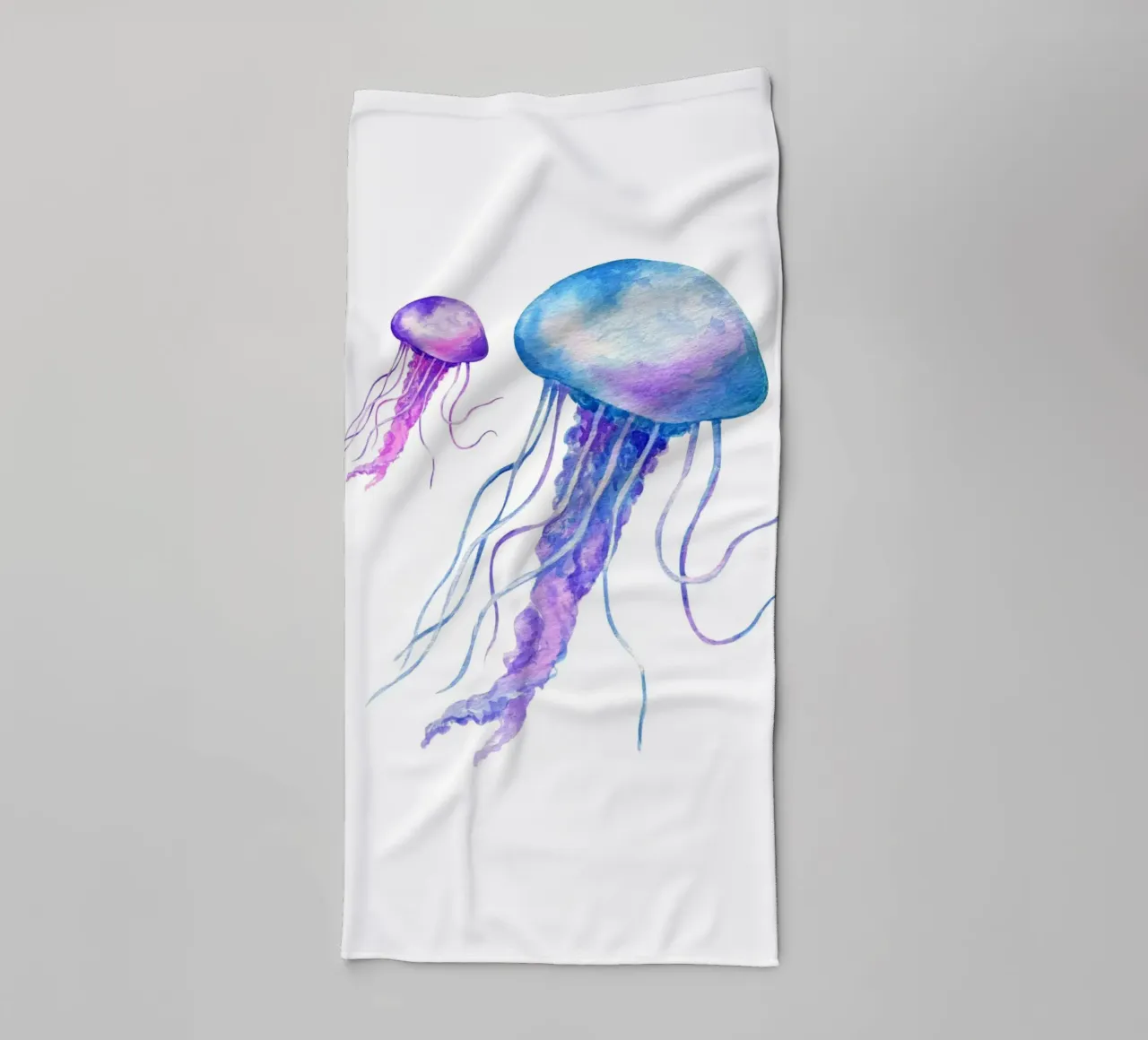 Jellyfish Watercolor Colorful Marine Life Poster towel by dawnthesea