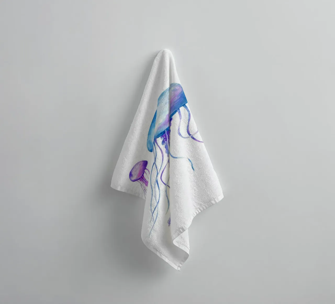 Jellyfish Watercolor Colorful Marine Life Poster towel by dawnthesea