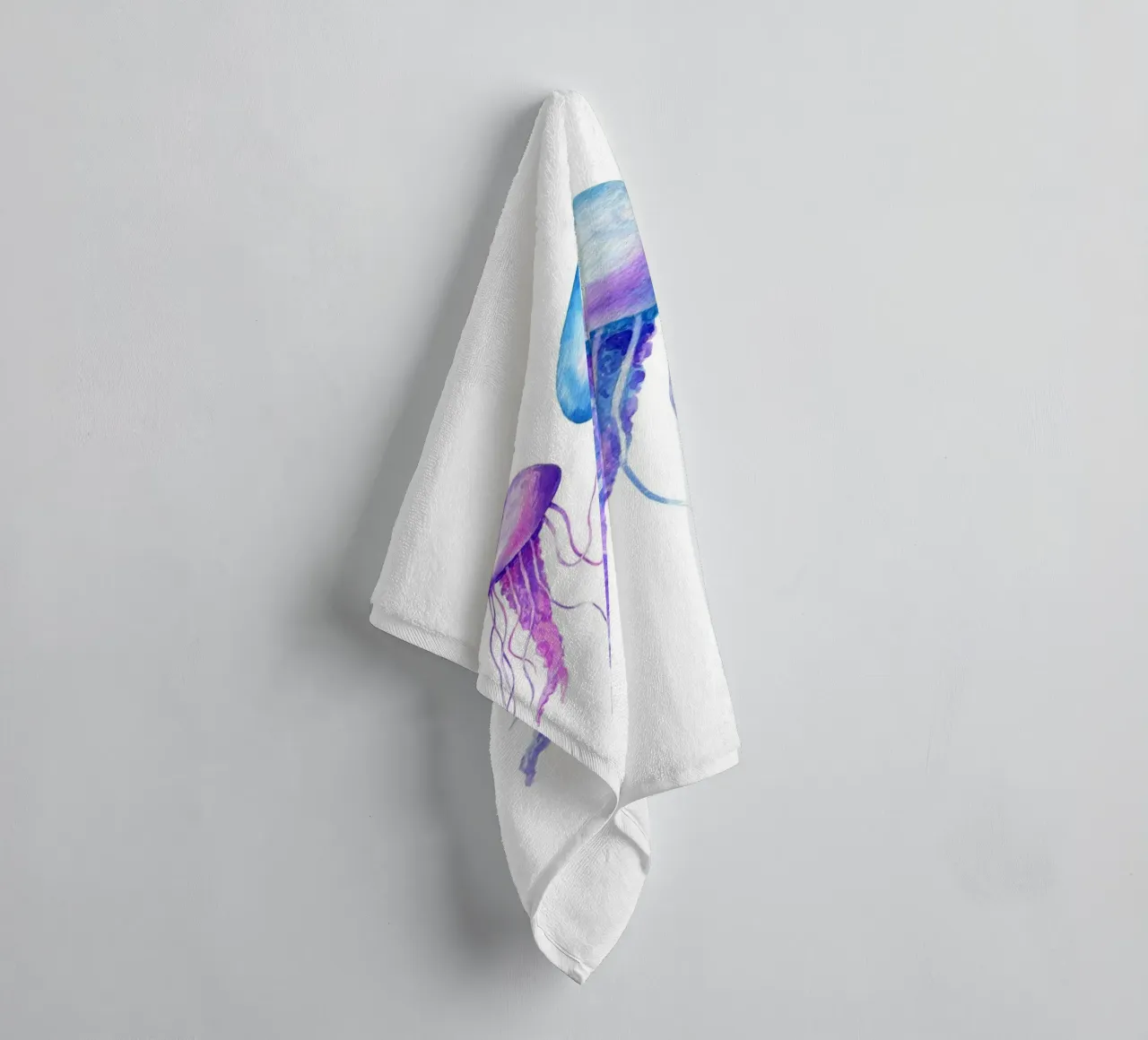 Jellyfish Watercolor Colorful Marine Life Poster towel by dawnthesea